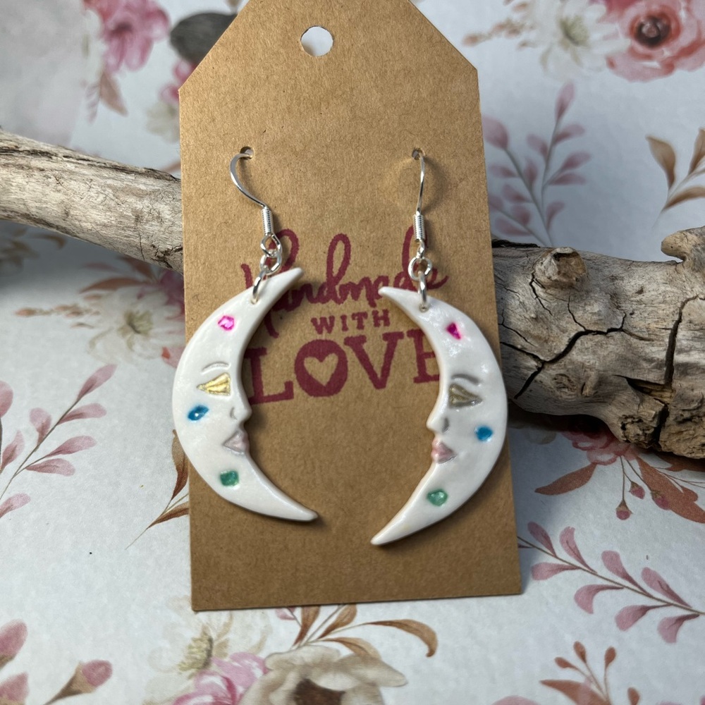 Crescent Moon Earrings - Picture 2 of 3
